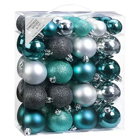 Christbaumkugel-Mix Grey-Emerald