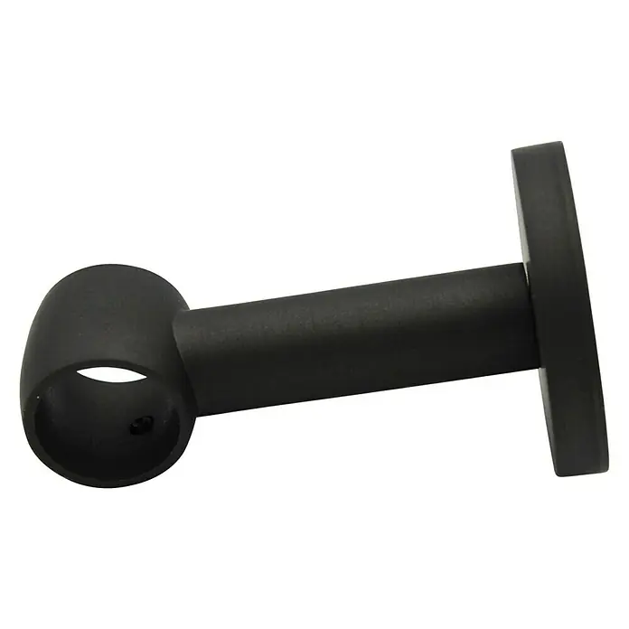Expo Ambiente Träger Noble - Eisenoptik-brush, Geeignet für: Gardinenstangen Ø 20 mm, 8,4 cm - Schwarze Gardinenstangenhalterung zur Wandmontage mit robustem Design für eine sichere Befestigung.
