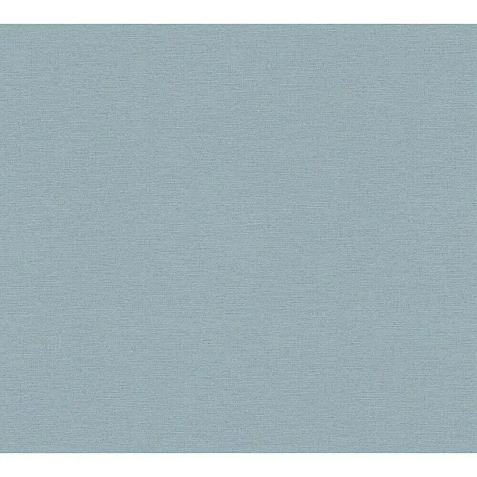 A.S. Création Ethnic Origin Vliestapete I - Blaugrau, Uni, 10,05 x 0,53 m - Nahaufnahme eines dezenten, hellblauen Stoffes mit feiner Textur, ideal für Hintergründe oder Textildesign.