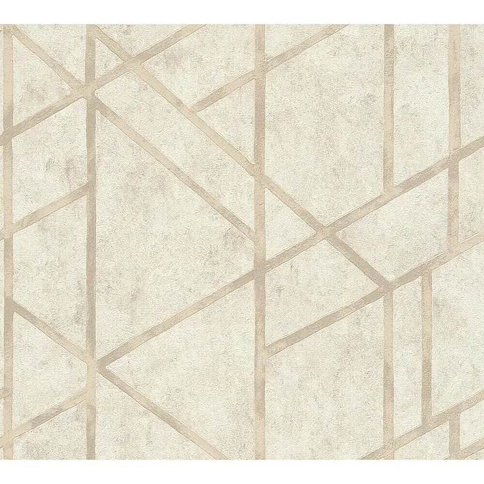 A.S. Création Metropolitan Stories Vliestapete Geometrie - Beige, Grafisch, 10,05 x 0,53 m - Geometrische Tapete mit beigen Linien.