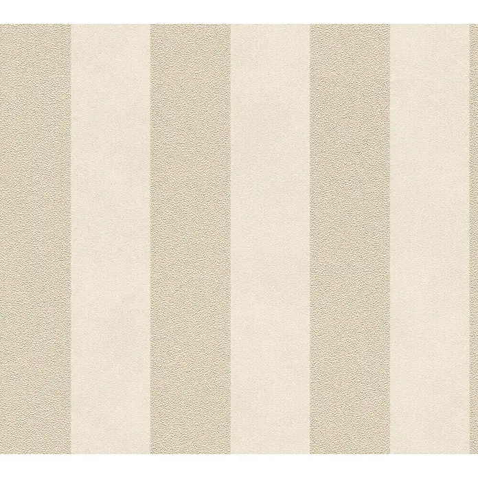 A.S. Création Trendwall Papel pintado de vellón - Beige/Crema, Rayas, 10,05 x 0,53 m - Papel pintado de rayas beige con una textura sutil, ideal para añadir un toque elegante a cualquier habitación. Las rayas aportan profundidad.