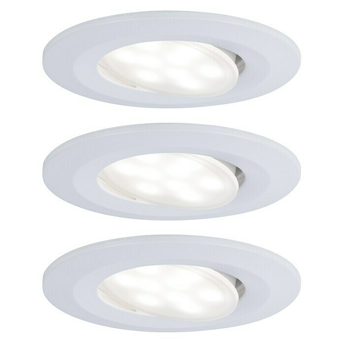 Paulmann LED-Einbauleuchten-Set Warmweiß) | Weiß, 3 (6 W, BAUHAUS Stk