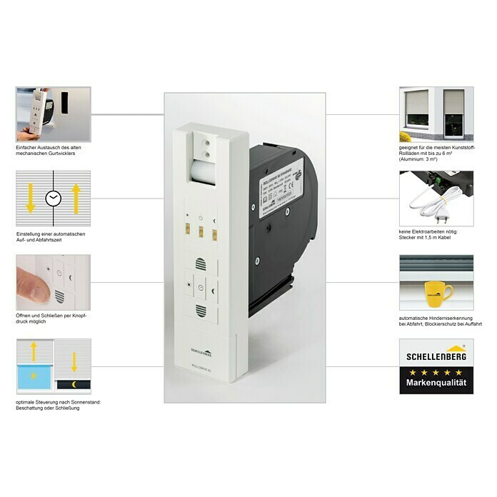 Schellenberg Rollladen-Gurtwickler Rollo Drive 65 StandardZugkraft: 45 kg, Gurtbreite: 21 mm - 23 mm, Unterputz Unknown