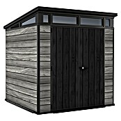 Keter Gerätehaus Signature Storm Grey 7x7 (Außenmaß inkl. Dachüberstand (B x T): 216 x 218 cm, Kunststoff, Stormgrey) | BAUHAUS