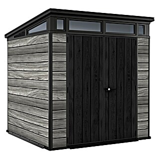 Keter Gerätehaus Signature Strom Grey 7x7 (Außenmaß inkl. Dachüberstand (B x T): 216 x 218 cm, Kunststoff, Stormgrey)