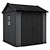 Keter Gerätehaus Newton Plus 757 (Außenmaß inkl. Dachüberstand (B x T): 230 x 223,8 cm, Kunststoff, Schiefergrau) | BAUHAUS