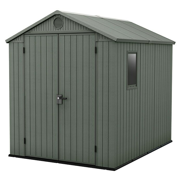 Keter Gartenhaus Darwin 6x8 (Außenmaß inkl. Dachüberstand (B x T): 190 x 244 cm, Kunststoff, Grün, 4,5 m²) | BAUHAUS