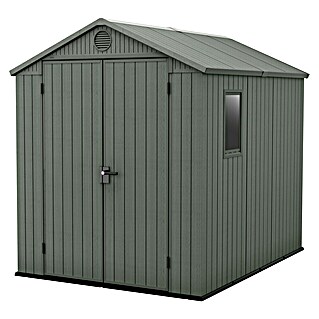 Keter Gerätehaus Darwin (Außenmaß inkl. Dachüberstand (B x T): 190 x 244 cm, Kunststoff, Grün)