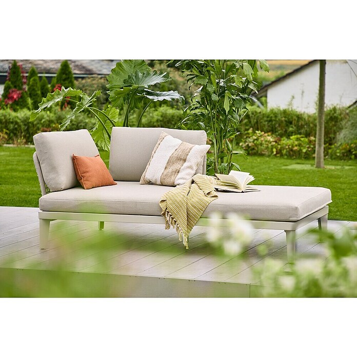 Sunfun Solo Chaise lounge (L x An x Al: 194 x 114,5 x 66 cm, Gris claro, Aluminio) | BAUHAUS