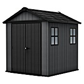 Keter Gerätehaus Newton Plus 757 (Außenmaß inkl. Dachüberstand (B x T): 230 x 223,8 cm, Kunststoff, Schiefergrau) | BAUHAUS