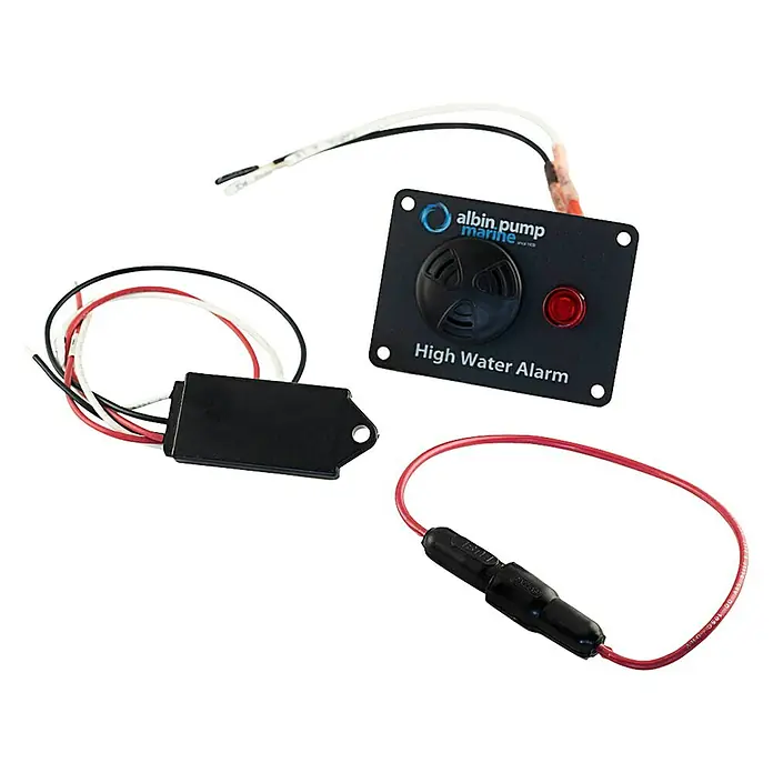 Albin Pump Bilgenpumpen-Alarmsystem - Spannung: 12 V - Albin Pump Marine Hochwasseralarm-Kit mit Sensor, Steuergerät und Sicherung. Zuverlässiger Schutz vor Wasserschäden auf dem Boot.