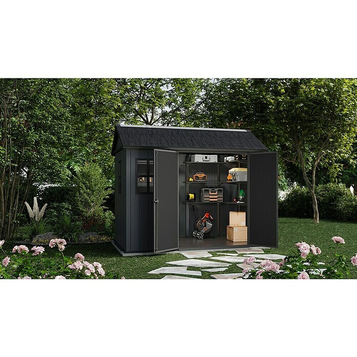 Keter Caseta para jardín Newton Plus 759 (Medidas ext. (An x Pr): 230 x 287 cm, Plástico, Gris) | BAUHAUS