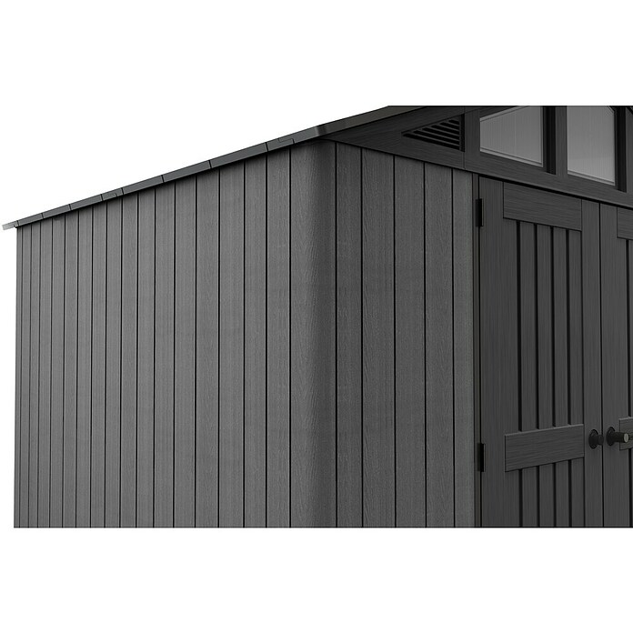 Keter Gerätehaus Stronghold 10x8 (Außenmaß inkl. Dachüberstand (B x T): 304 x 243 cm, Kunststoff, Grau) | BAUHAUS