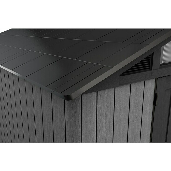 Keter Gerätehaus Stronghold 10x8 (Außenmaß inkl. Dachüberstand (B x T): 304 x 243 cm, Kunststoff, Grau) | BAUHAUS