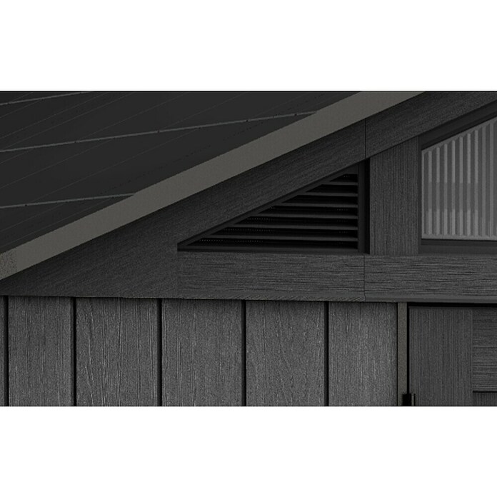 Keter Gerätehaus Stronghold 10x8 (Außenmaß inkl. Dachüberstand (B x T): 304 x 243 cm, Kunststoff, Grau) | BAUHAUS