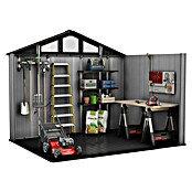 Keter Gerätehaus Stronghold 10x8 (Außenmaß inkl. Dachüberstand (B x T): 304 x 243 cm, Kunststoff, Grau) | BAUHAUS