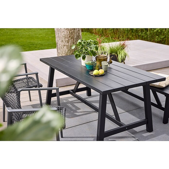 Sunfun Melina Gartentisch (L x B x H: 170 x 90 x 75 cm, Akazienholz, Rechteckig, Black Washed) | BAUHAUS