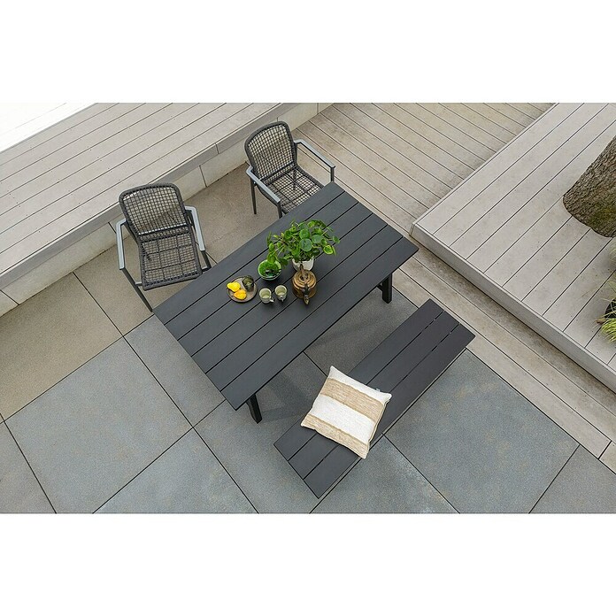 Sunfun Melina Gartenbank (B x T x H: 155 x 42,4 x 45,7 cm, Akazienholz, Black Washed) | BAUHAUS
