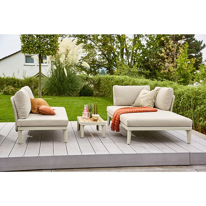 Sunfun Solo Chaise lounge (L x An x Al: 194 x 114,5 x 66 cm, Gris claro, Aluminio) | BAUHAUS