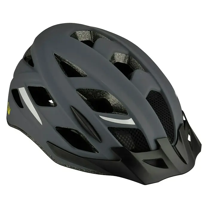 Fischer Fahrradhelm Urban Levin - Größe: L/XL 58 - 61 cm - Grauer Fahrradhelm mit Belüftungsöffnungen und schwarzem Visier, ideal für Radtouren und zum Schutz bei Stürzen.