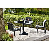 Sunfun Gartenmöbel-Set Black Series/Solo (7 -tlg., Schwarz/Night-Grey, Stapelbar) | BAUHAUS