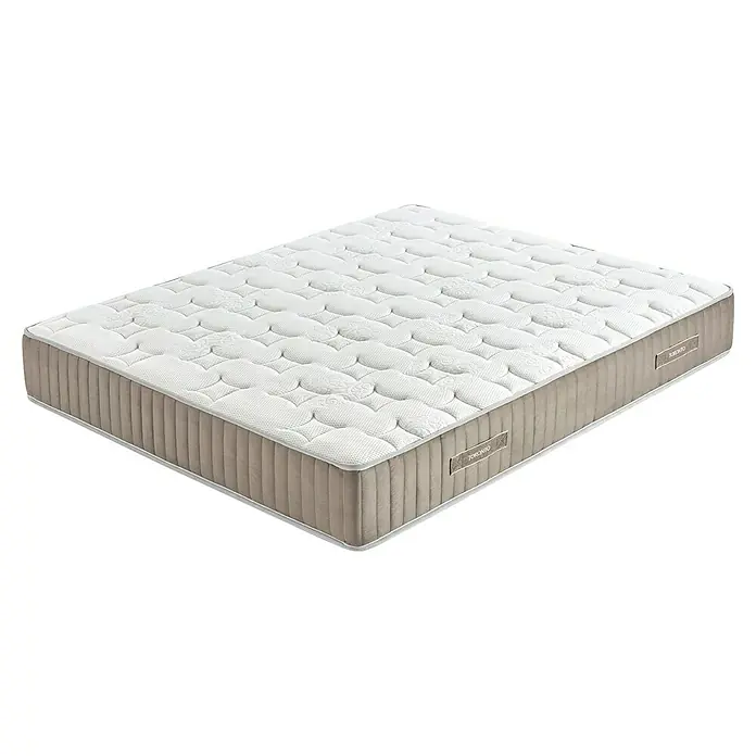 Unique Colchón Toronto - Largo: 190 cm, Ancho: 90 cm, Altura: 27 cm, Colchón a 2 caras, Núcleo de muelles - Primer plano de un colchón Toronto con una superficie acolchada y un diseño elegante, ideal para un descanso reparador y un ambiente de dormitorio elegante.