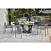 Sunfun Gartenmöbel-Set Black Series/Sarah (6 -tlg., Schwarz/Night-Grey, Stapelbar) | BAUHAUS