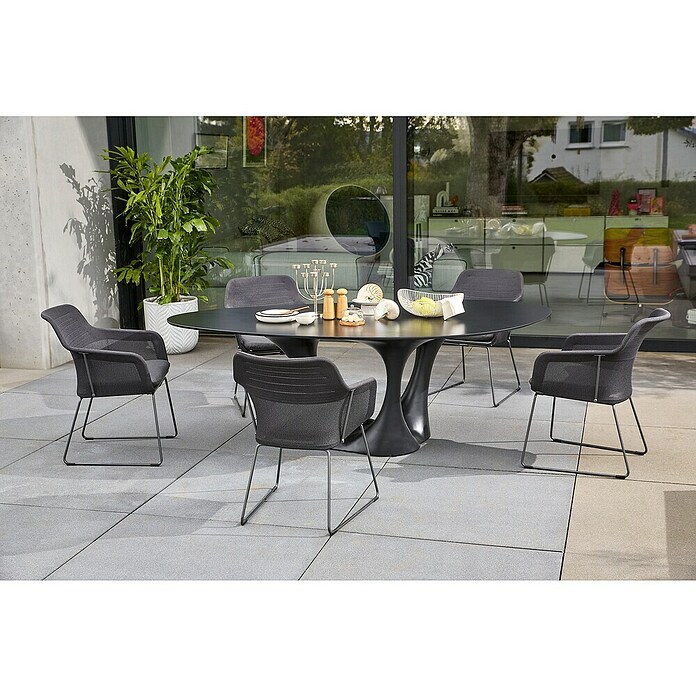 Gartenmöbel-Set Black Series (6 -tlg., Schwarz/Night-Grey) | BAUHAUS