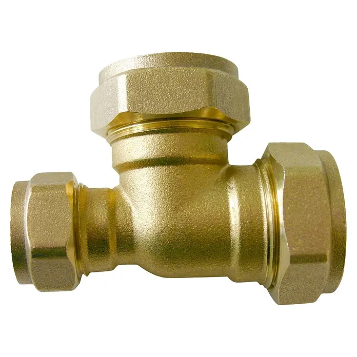 Isoltubex Pieza T reducida Sambra - 22 x 15 x 22 mm - T de latón con conexiones roscadas para instalaciones de fontanería. Material duradero para conexiones fiables en sistemas de tuberías.