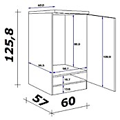 Flex-Well Lucca Geräteumbauschrank (B x T x H: 60 x 57 x 125,8 cm, Weiß) | BAUHAUS
