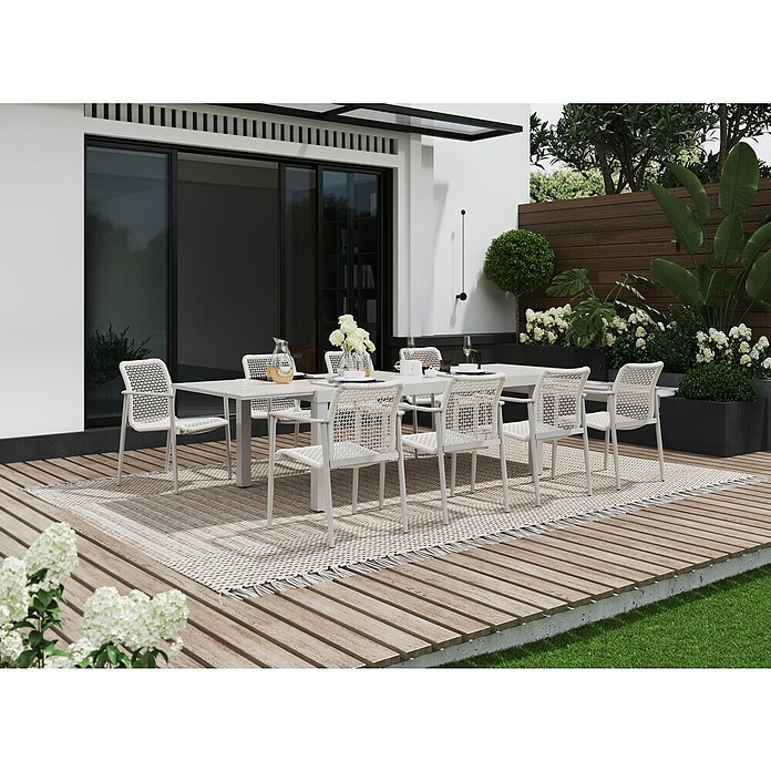 Sunfun Solo Silla de jardín (L x An x Al: 63 x 67 x 85 cm, Beige, Aluminio/Olefina, Apilable) | BAUHAUS