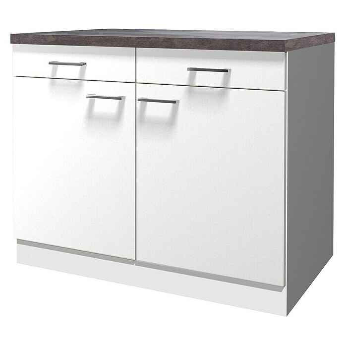 Flex-Well Lucca Unterschrank (B x T x H: 100 x 60 x 85 cm, Weiß) | BAUHAUS