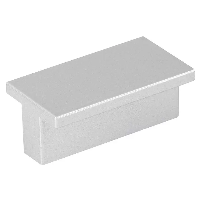 Walteco Möbelgriff - Lochabstand: 32 mm, Kunststoff, Silber - Silberner rechteckiger Möbelgriff mit strukturierter Oberfläche.