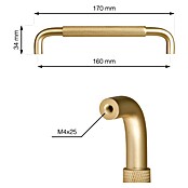 Walteco Meubelgreep Grave (Gatafstand: 160 mm, Aluminium, Geborsteld messing) | BAUHAUS