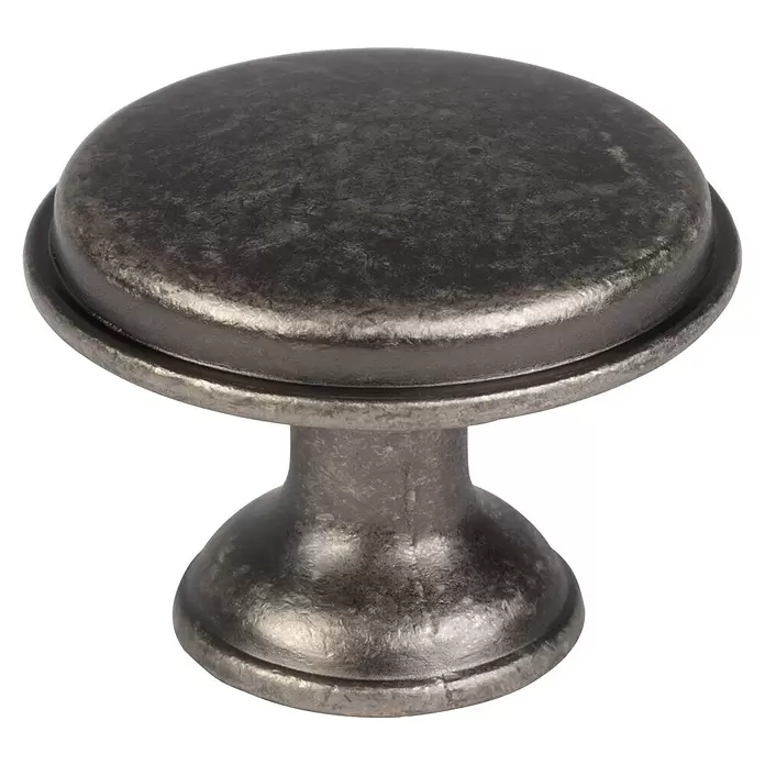 Walteco Möbelknopf Dasa - Durchmesser: 28 mm, Sonstige, Zink - Runder Möbelknauf aus dunklem, gealtertem Metall mit Used-Look.