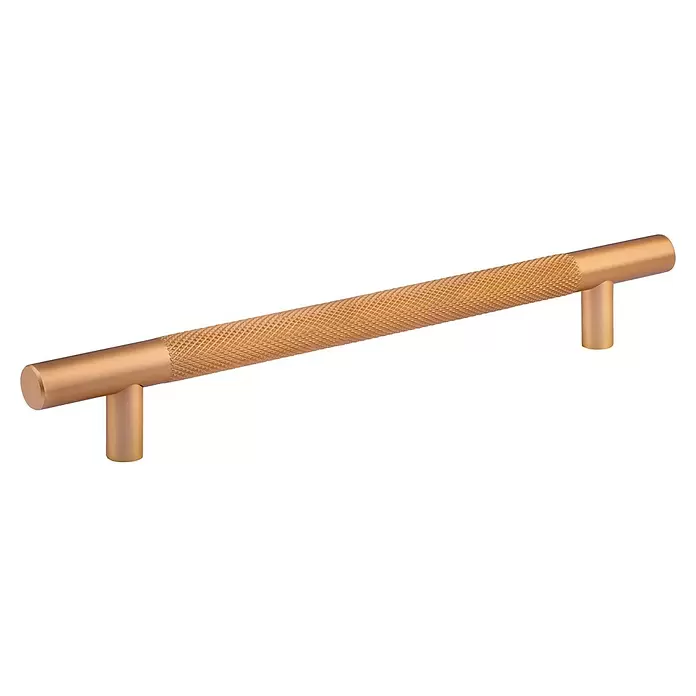 Walteco Möbelgriff Toledo - Lochabstand: 160 mm, Aluminium, Gold matt - Mattes roségoldenes T-Stangengriff mit Rändeltextur.