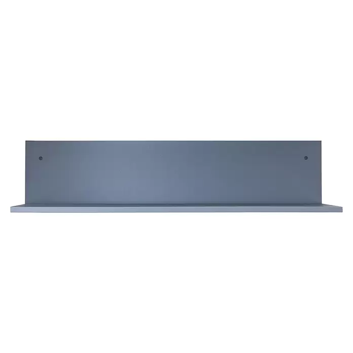 Flex-Well Lucca Regal - H x B x T: 186 x 228 x 100 cm, Blau - Blaugraues schwebendes Wandregal mit zwei sichtbaren Befestigungslöchern.