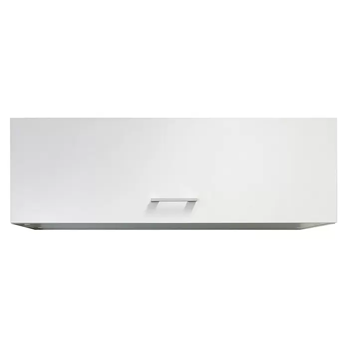 Flex-Well Lucca Küchen-Hängeschrank - B x T x H: 100 x 32 x 32 cm, Weiß - Weißer Schrank mit silbernem, horizontalem Griff.