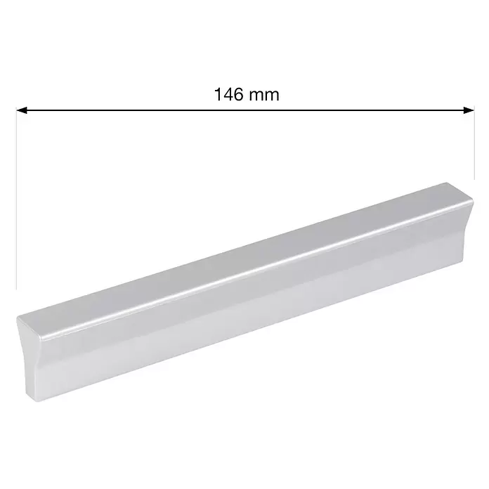 Walteco Möbelgriff - Lochabstand: 96 mm, Kunststoff, Silber - Silberfarbener Möbelgriff, 146 mm lang.