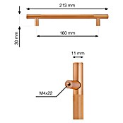 Walteco Meubelgreep Toledo (Gatafstand: 160 mm, Aluminium, Mat Goud) | BAUHAUS