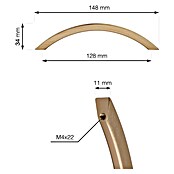 Walteco Meubelgreep Bari (Gatafstand: 128 mm, Overige, Geborsteld messing) | BAUHAUS