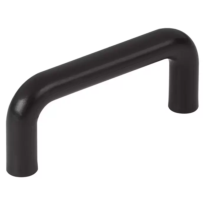 Walteco Möbelgriff Iza - Lochabstand: 64 mm, Kunststoff, Schwarz - Schwarzer U-förmiger Kunststoffgriff.