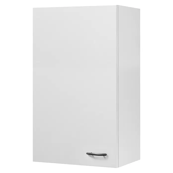 Flex-Well Lucca Küchen-Hängeschrank - B x T x H: 50 x 32 x 89 cm, Weiß - Weißer matter Oberschrank mit dunklem Griff.