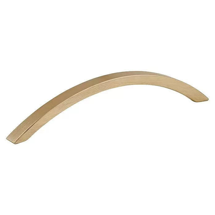 Walteco Möbelgriff Bari - Lochabstand: 160 mm, Sonstige, Messing gebürstet - Gebogener Griff mit gebürsteter Goldoberfläche.