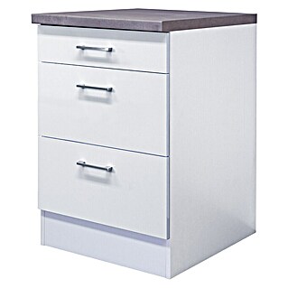 Flex-Well Lucca Küchen-Unterschrank Auszug (B x T x H: 60 x 60 x 85 cm, Weiß)