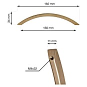 Walteco Meubelgreep Bari (Gatafstand: 160 mm, Overige, Geborsteld messing) | BAUHAUS