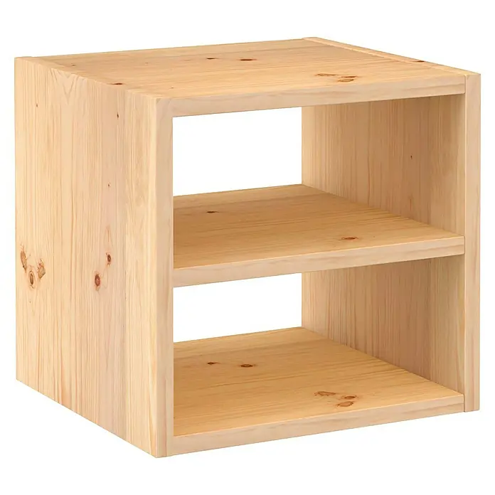 Astigarraga Dinamic Estantería de madera - Al x An x Pr: 36,2 x 36,2 x 33 cm, Capacidad de carga por balda: 50 kg, Número de baldas: 2 ud., Atornillado, Natural - Estantería de madera con dos compartimentos, perfecta para libros, decoraciones u otros objetos. La estantería tiene un aspecto de madera natural y encaja bien en cualquier habitación.