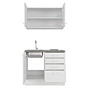 Flex-Well Lucca Miniküche (Breite: 100 cm, Weiß, Mit Elektrogeräten) | BAUHAUS
