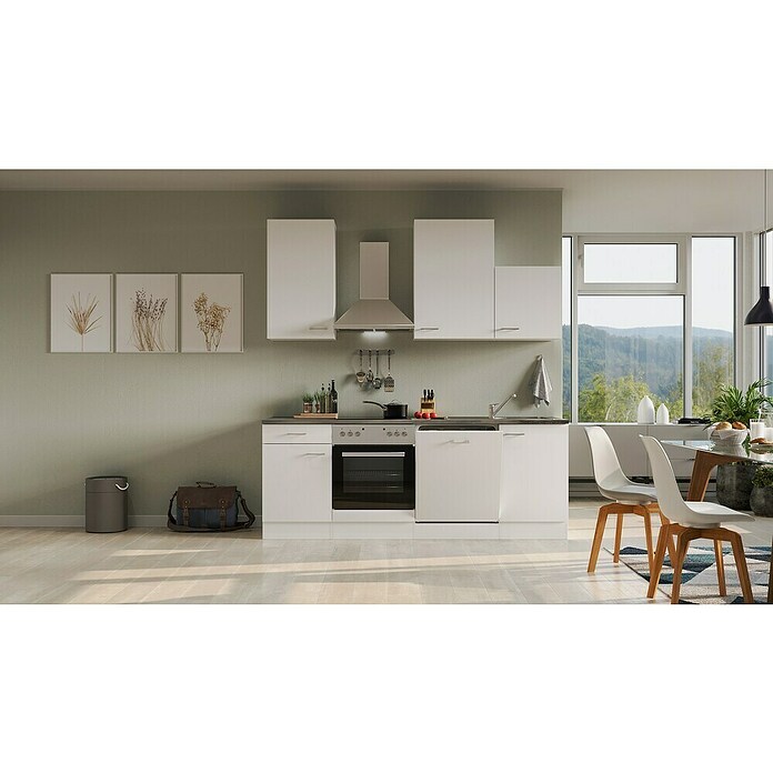 Flex-Well Lucca Küchenzeile Typ 1 (Breite: 220 cm, Höhe: 234 cm, Weiß, Mit Elektrogeräten) | BAUHAUS