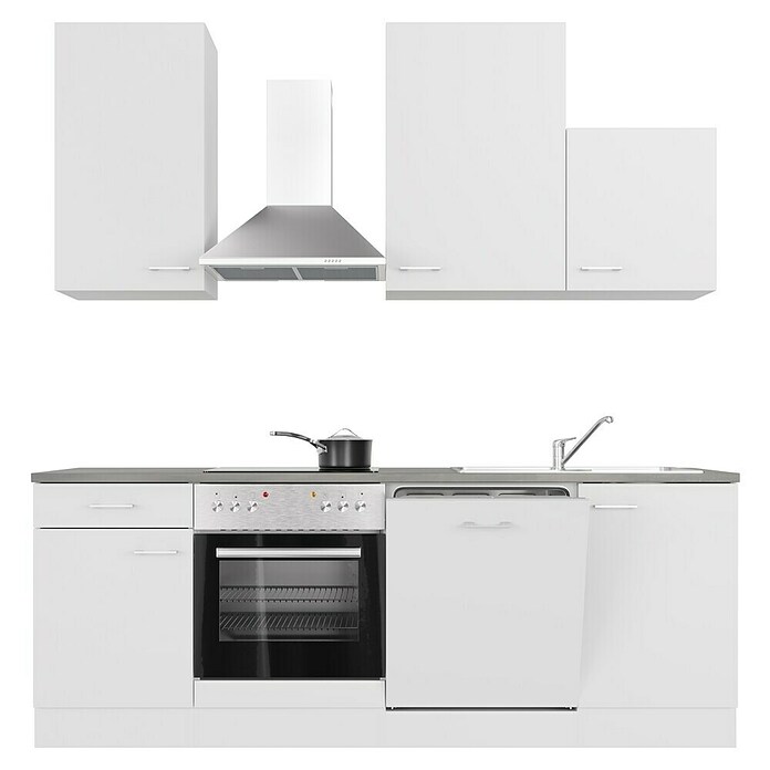 Flex-Well Lucca Küchenzeile Typ 1 (Breite: 220 cm, Höhe: 234 cm, Weiß, Mit Elektrogeräten) | BAUHAUS